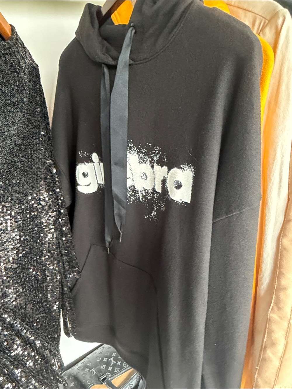 Black Graphic Logo Hoodie - Unbranded